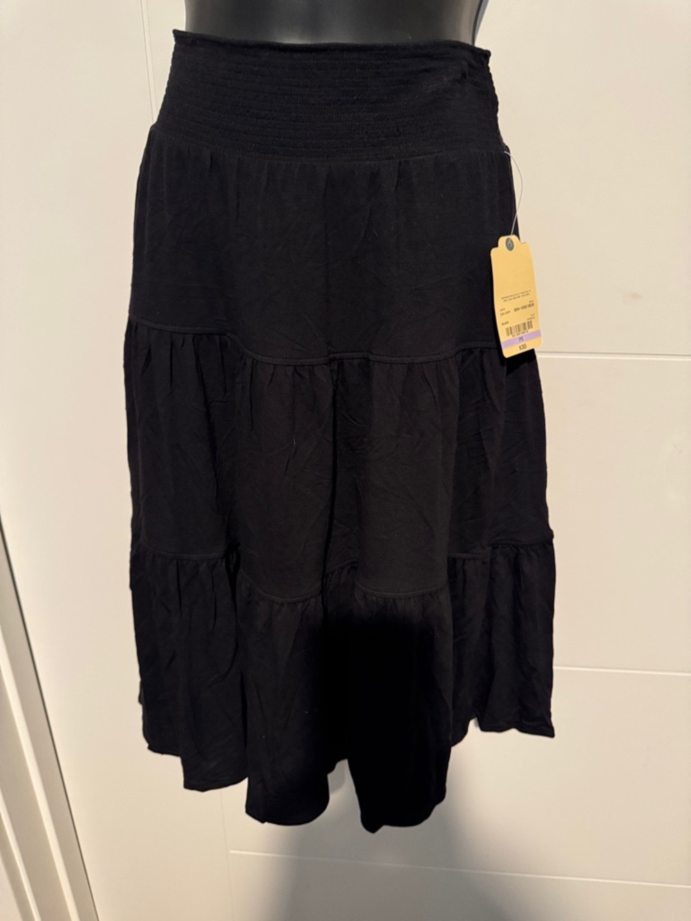 St. John's Bay Black Tiered Midi Skirt